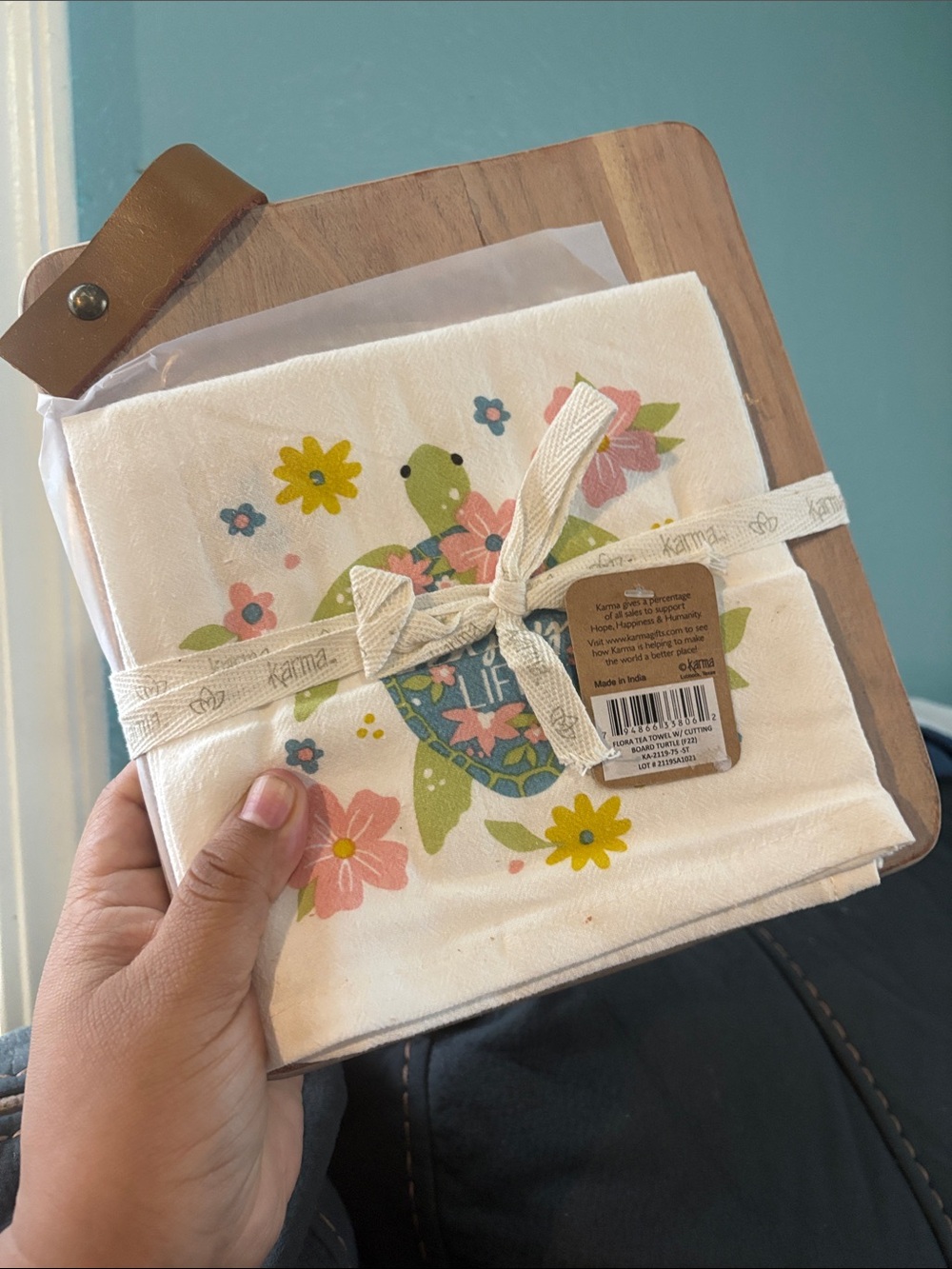 New Karma Turtle Floral Kitchen Towels